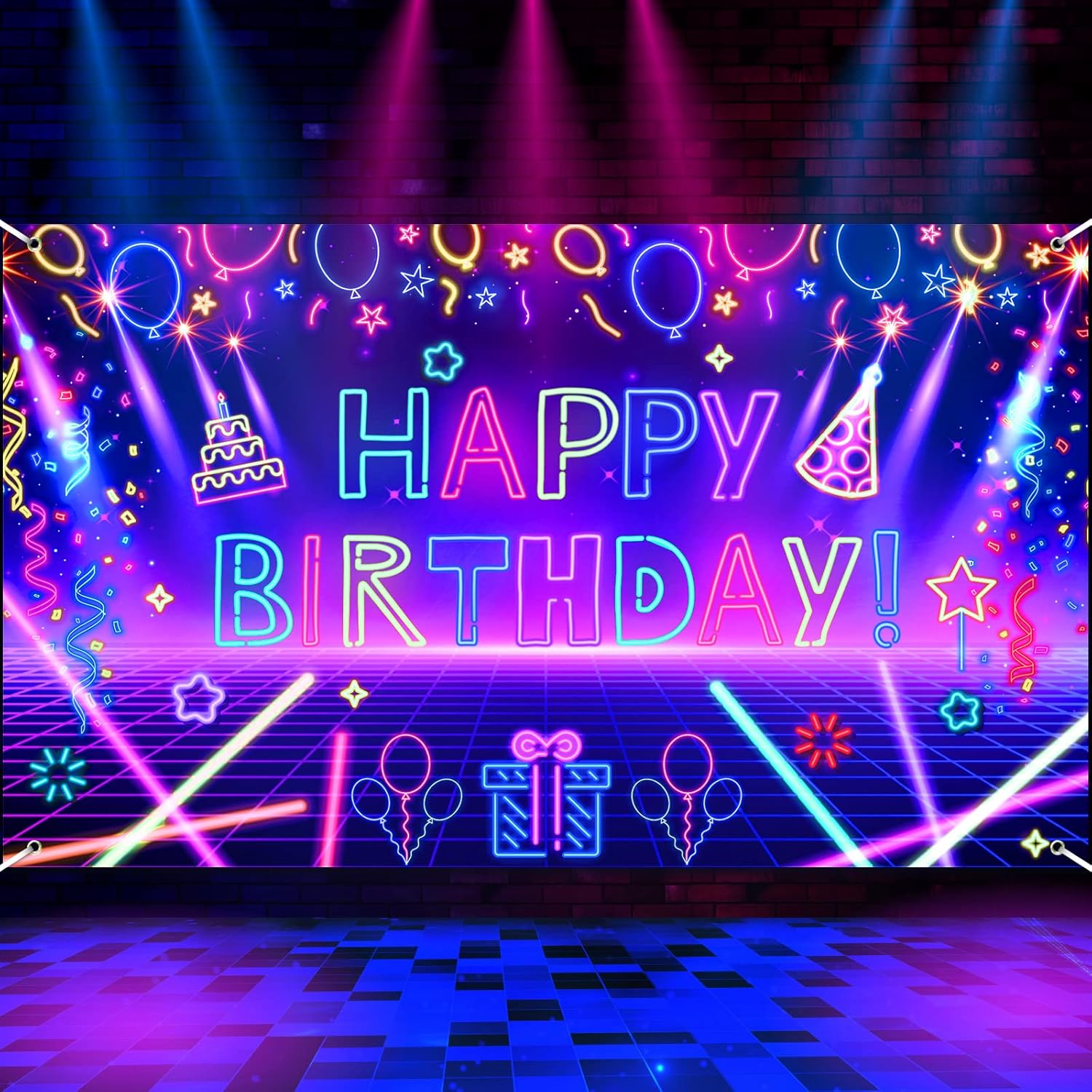Let'S Party Event Supply - Photographie toile de fond lueur néon