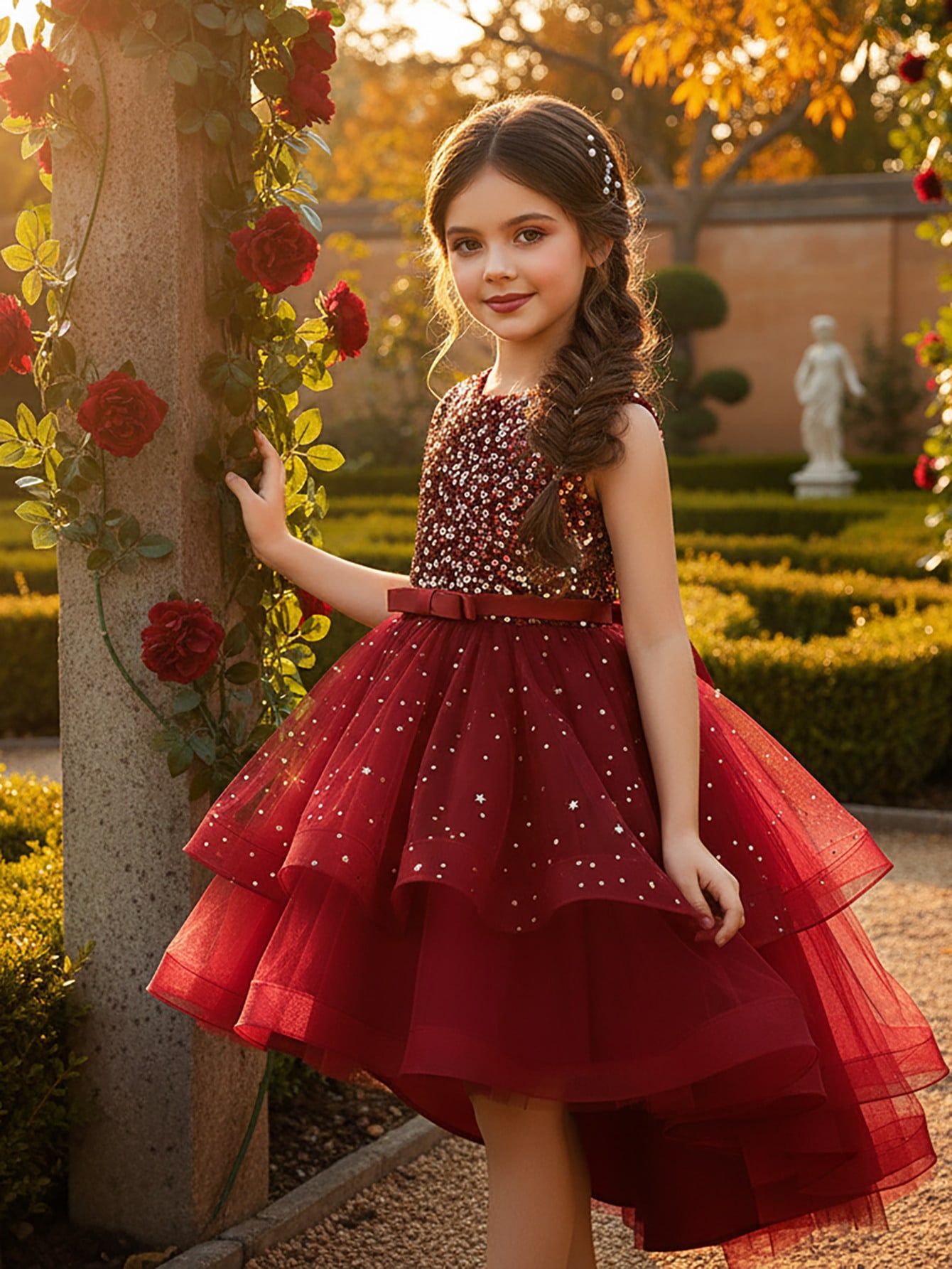 Glitter Tablecloth - Robe de princesse à fleurs et