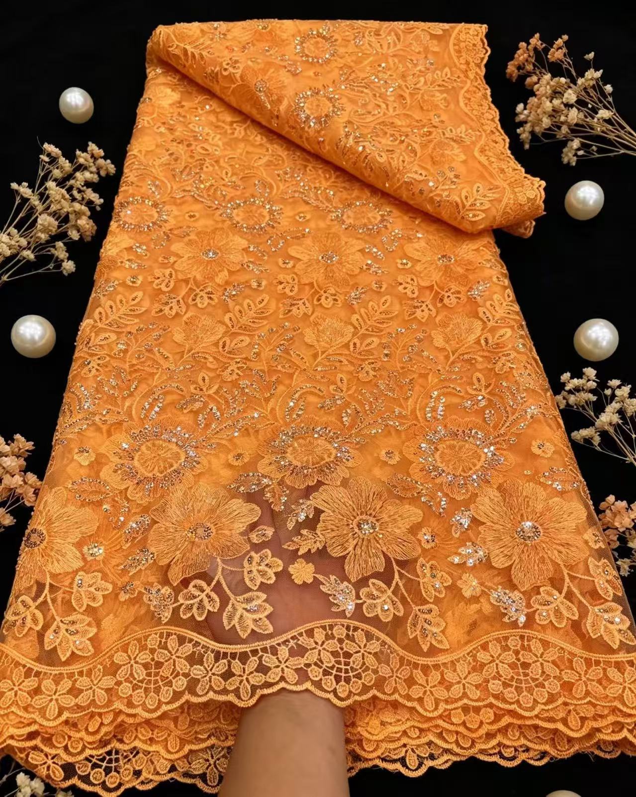 Glitter Tablecloth - Tissu en dentelle de tulle français