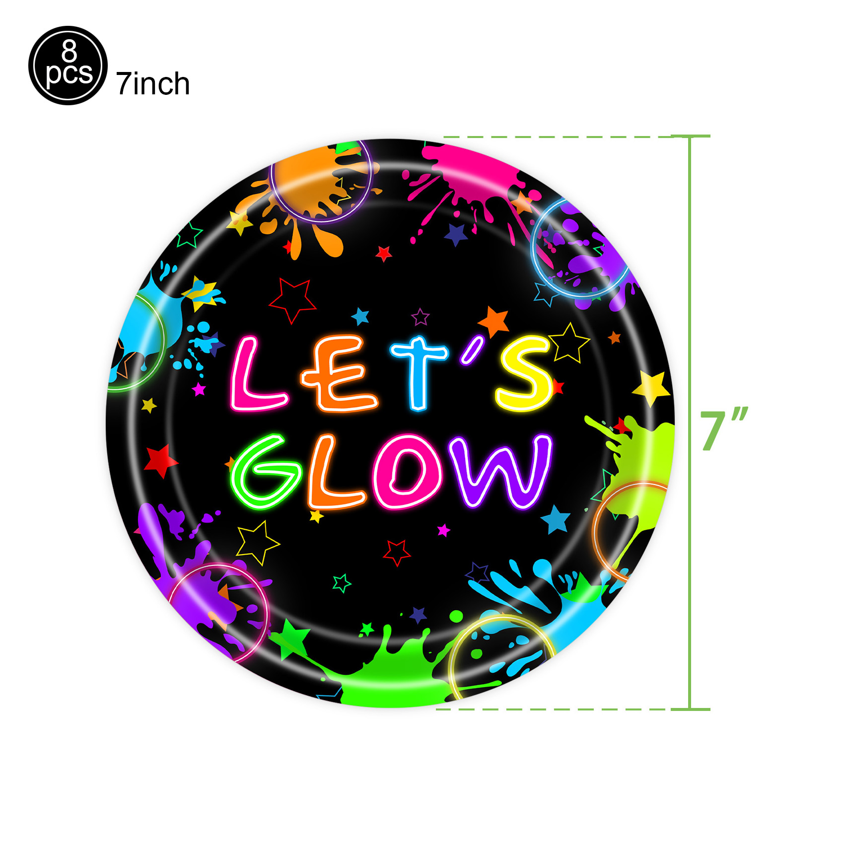 Let'S Party Event Supply - Articles de fête néon : Assiettes,