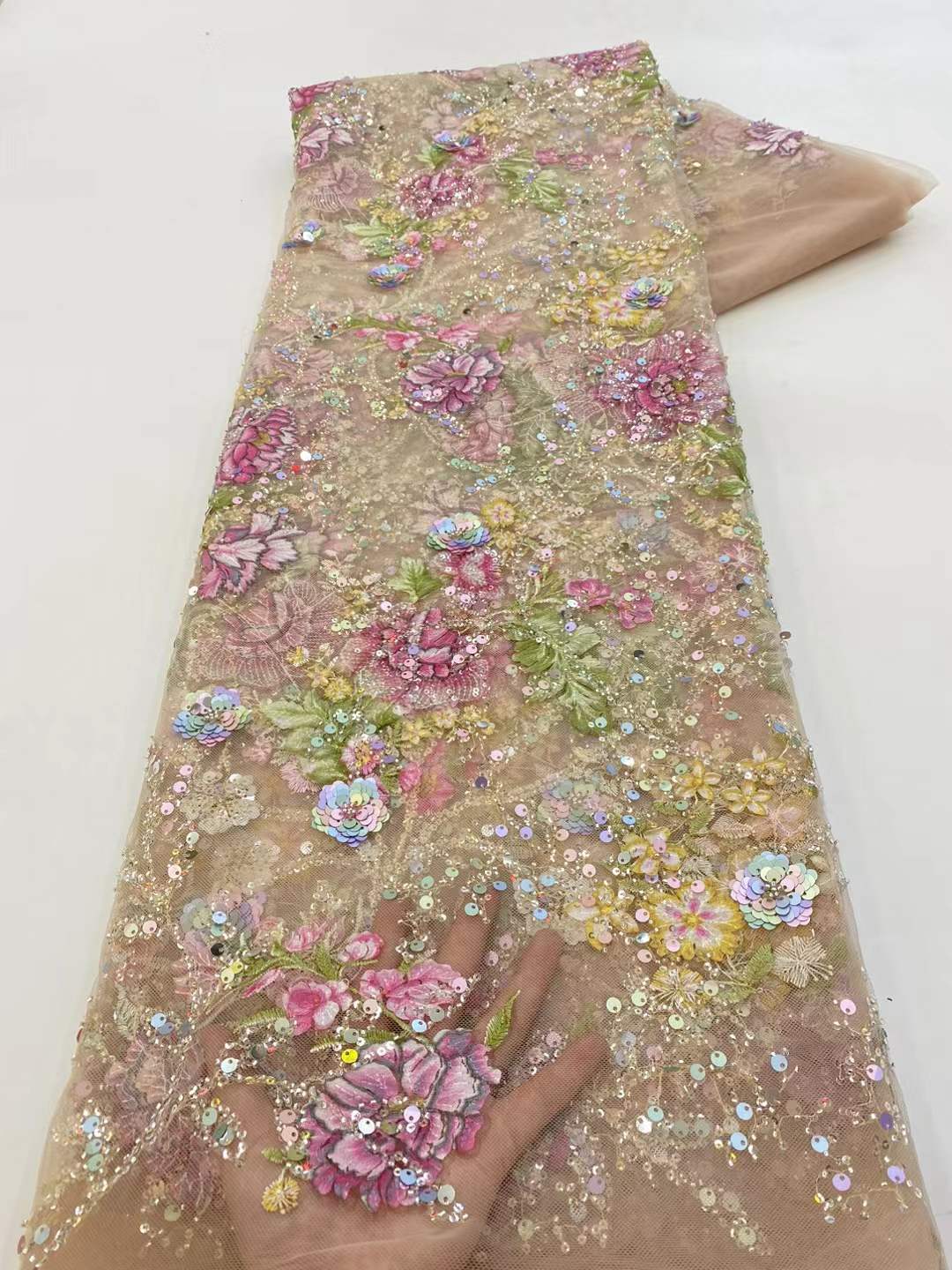 Glitter Tablecloth - Tissu de dentelle africaine 2026 de