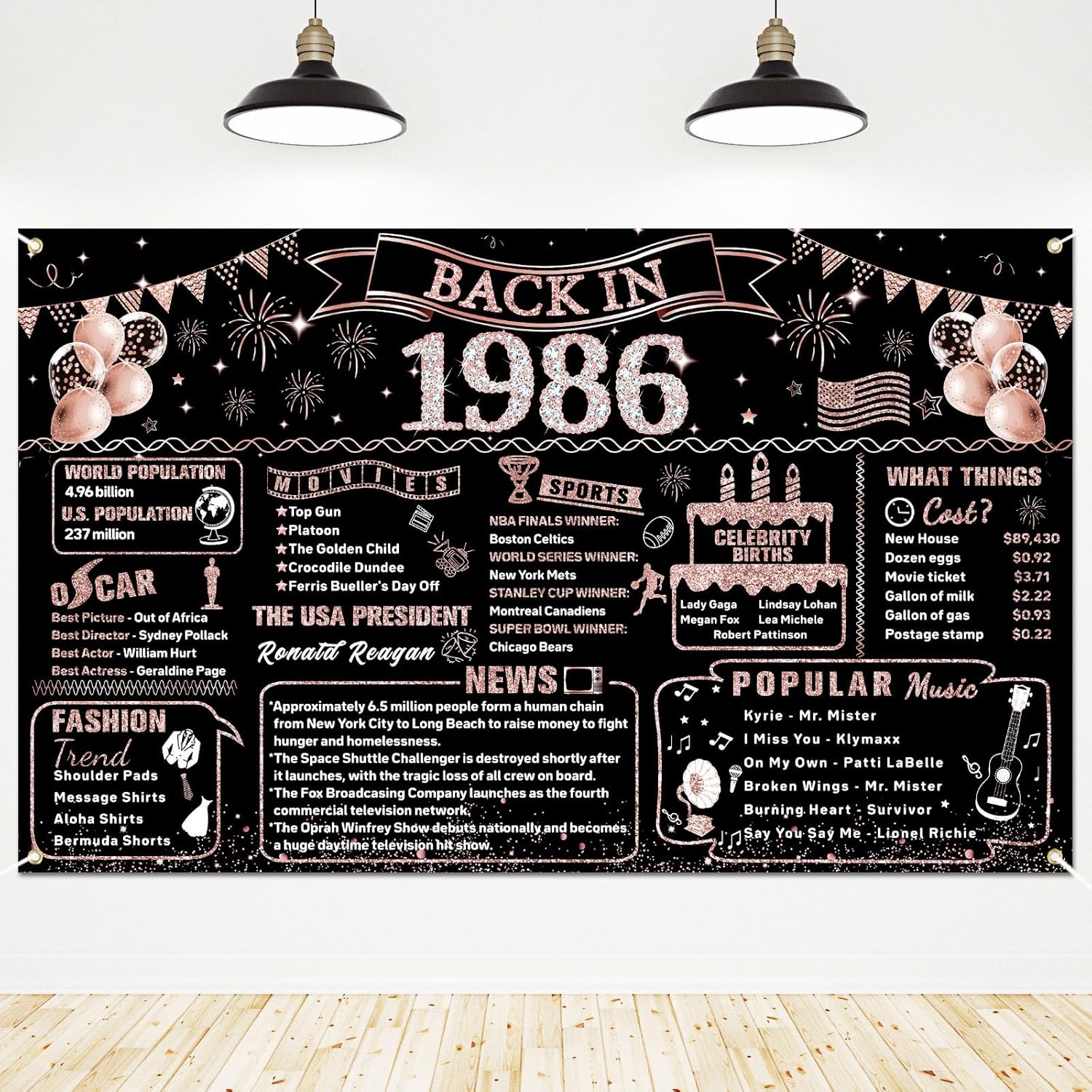 Party Banner Gold - Décorations de 40e anniversaire pour femmes,
