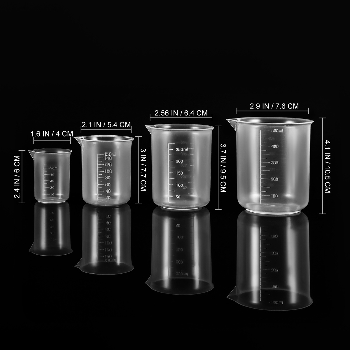 Plastic Cup 50Pcs - Bécher doseur en plastique Transparent, tasse