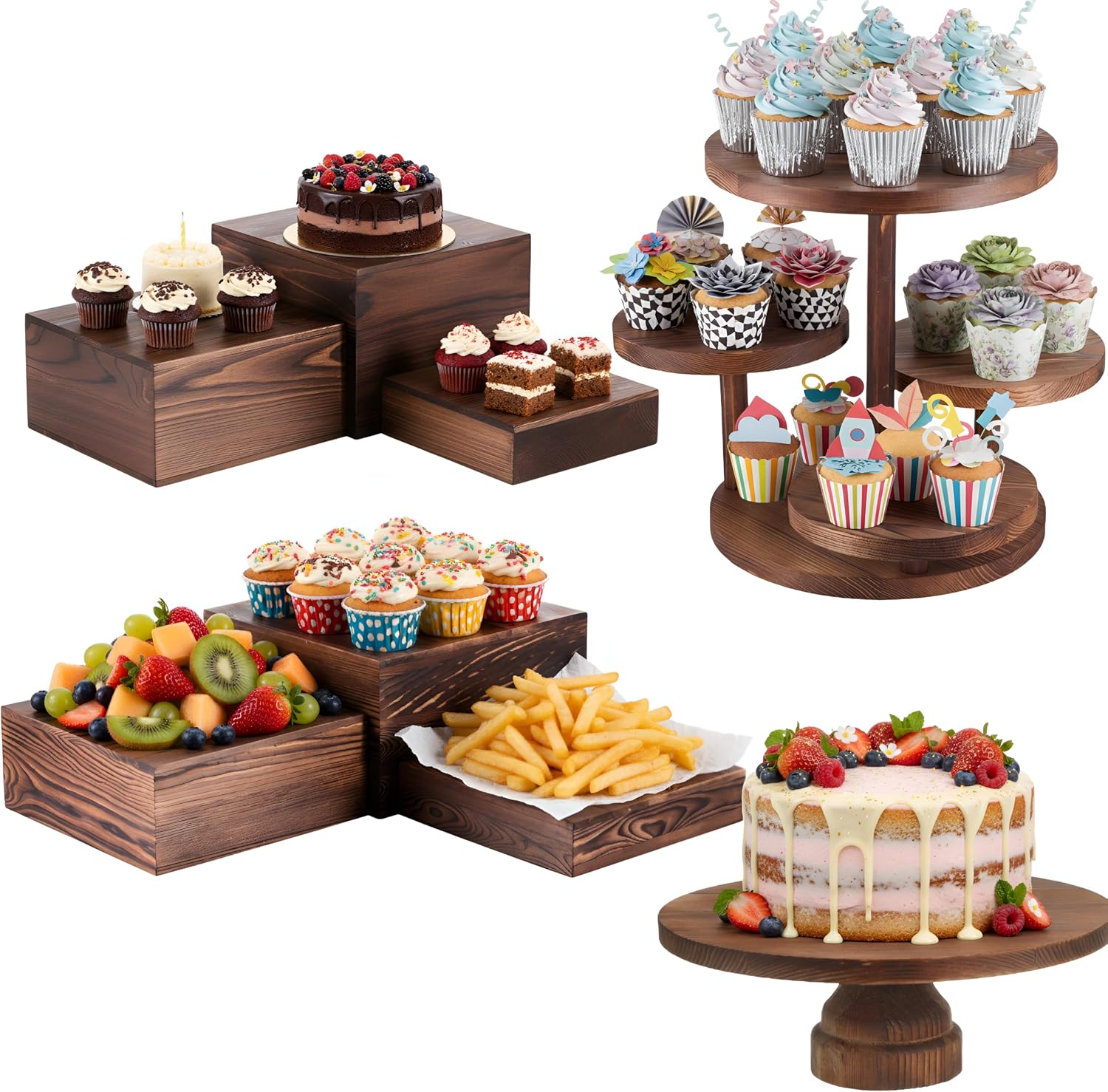 Cupcake Stand Tier - Ensemble de 8 supports à cupcakes