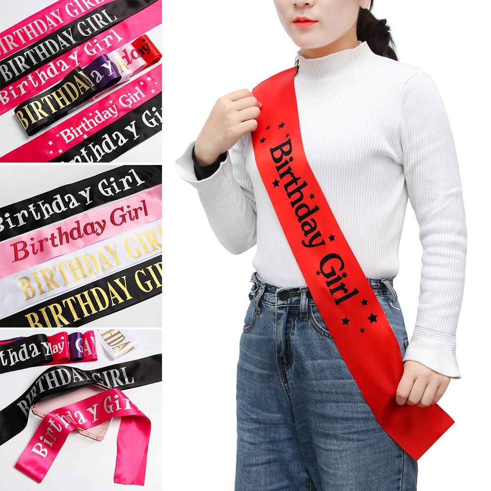 Birthday Sash Glitter - Rubans de ceinture d'épaule en satin