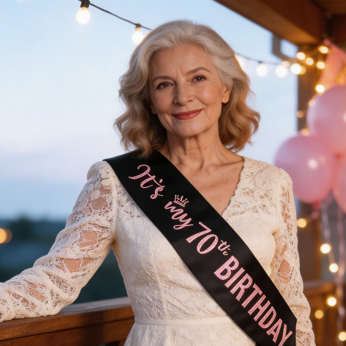 Birthday Sash Glitter - Écharpe en satin noire premium «