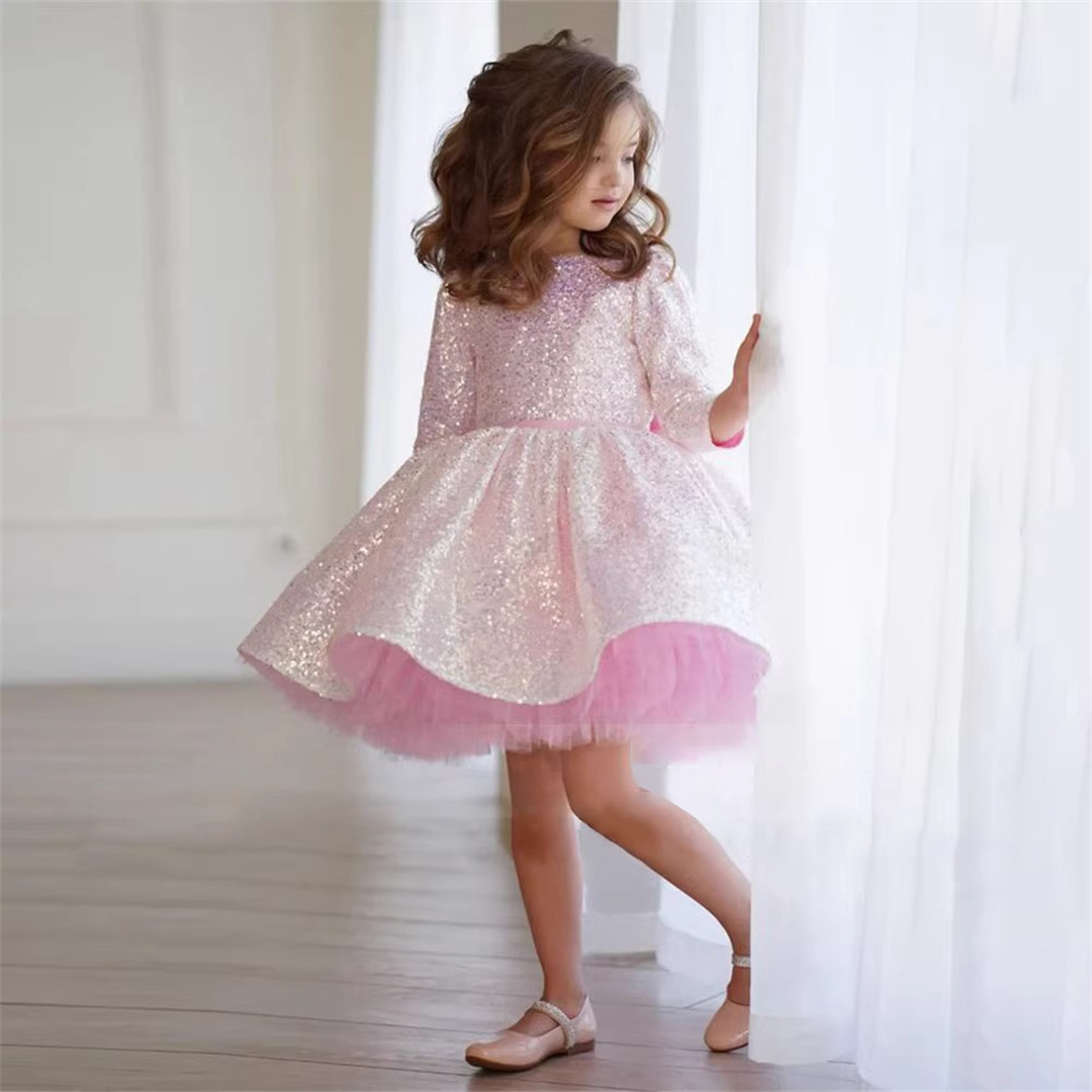 Robe de fille rose à paillette - Birthday Sash Glitter avis et prix