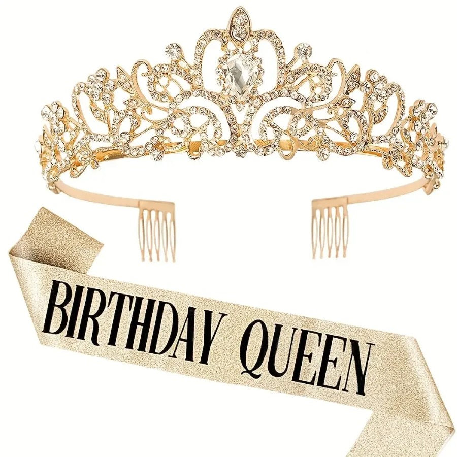 Lot de 2 couronnes et écharpes - Birthday Sash Glitter avis et prix