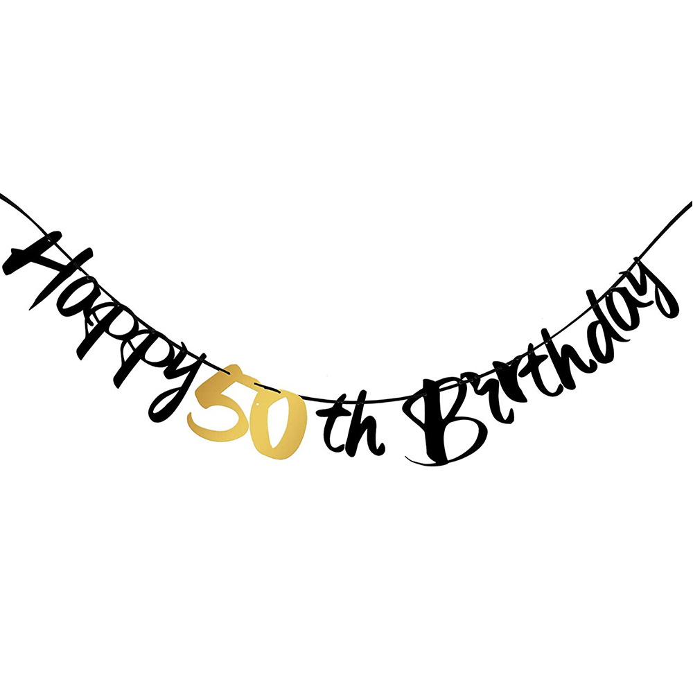 Décoration 50e Anniversaire No - Party Banner Gold avis et prix