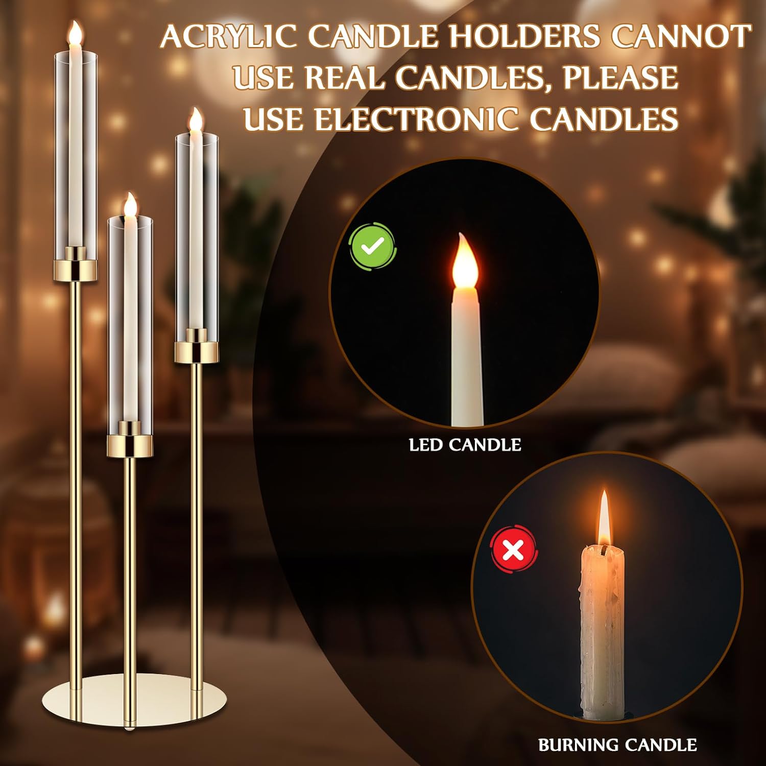 1 ensemble de bougeoirs en acr - Centerpiece Stick avis et prix