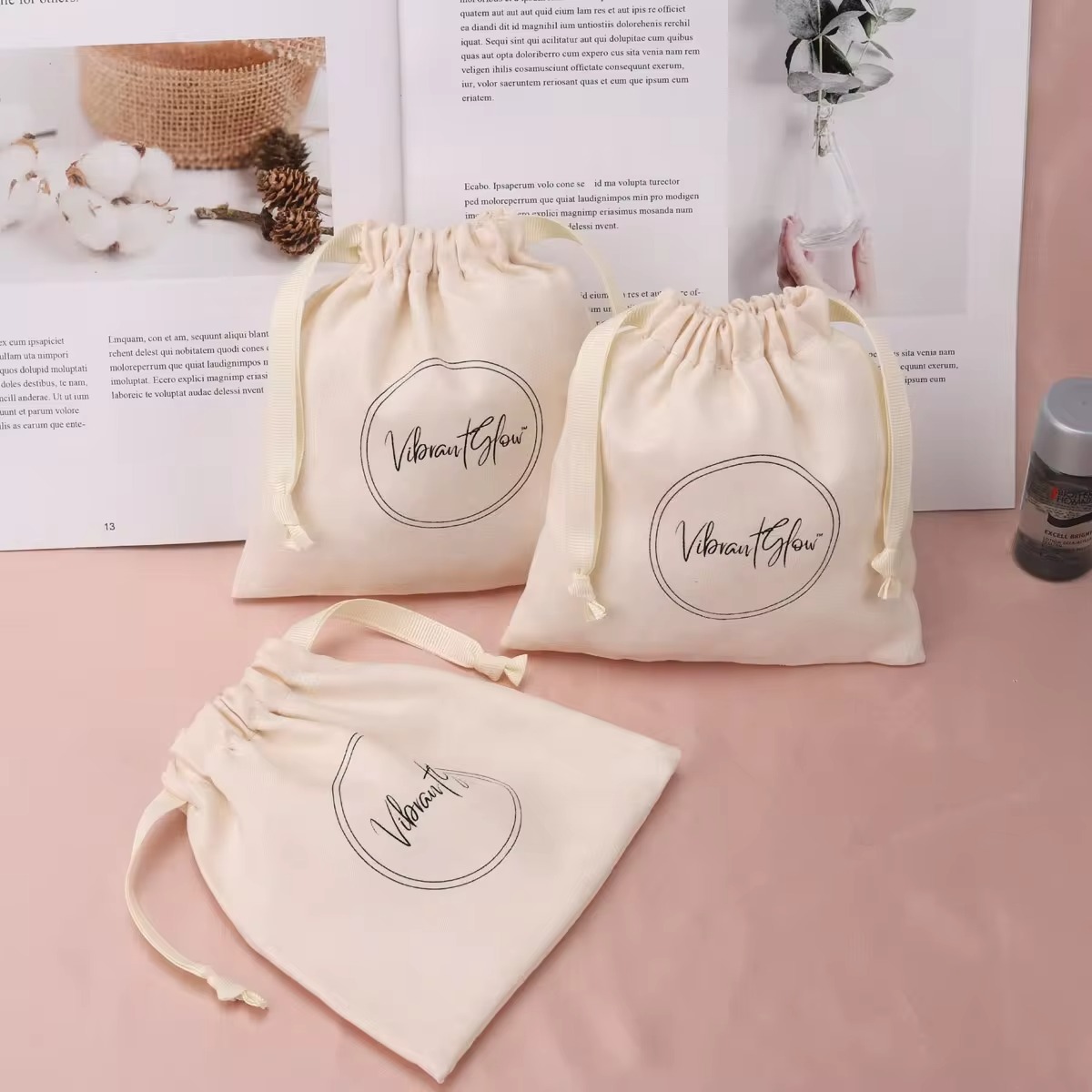 Sac à cordon en coton Beige de - Cotton Candy Cone avis et prix