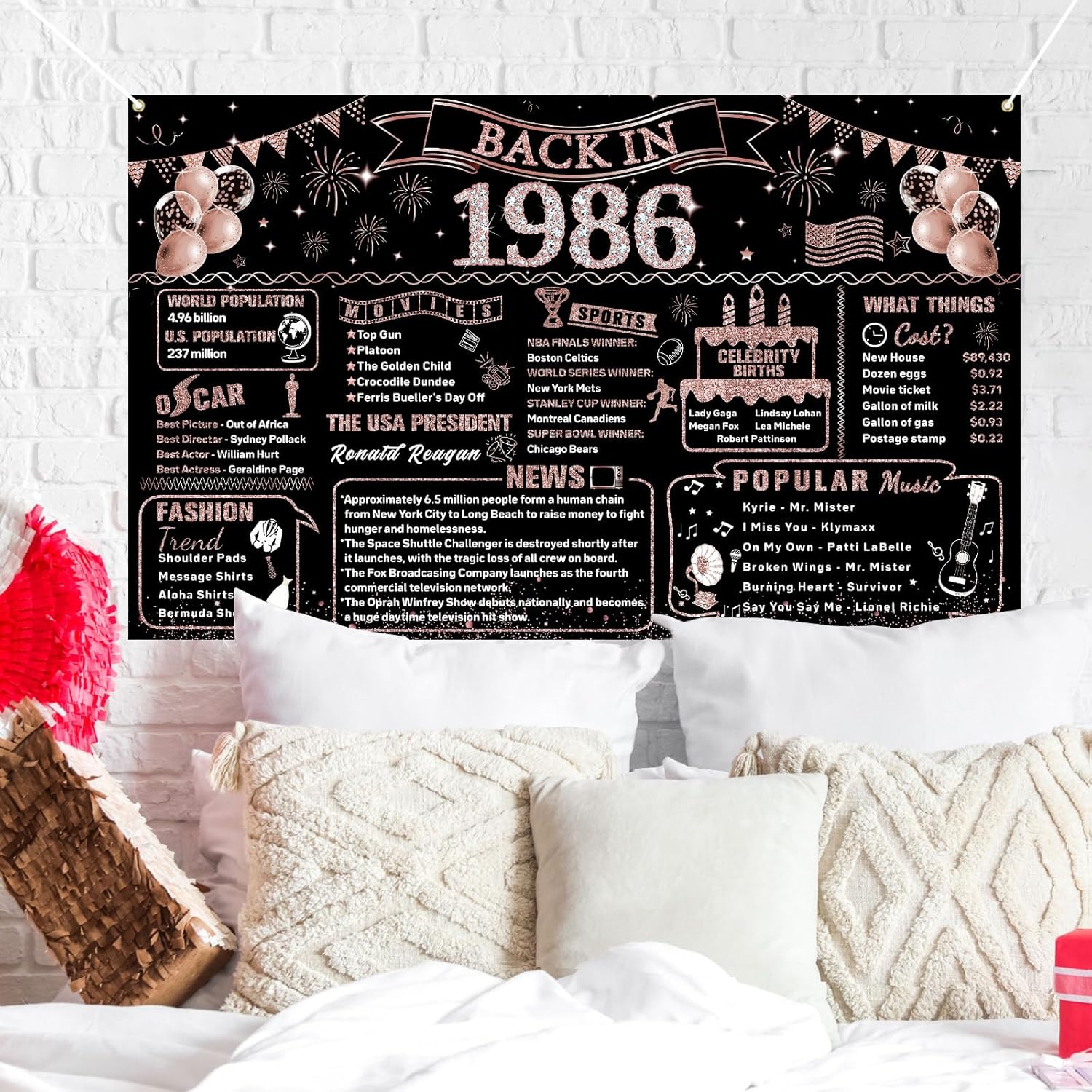 Décorations de 40e anniversair - Party Banner Gold avis et prix
