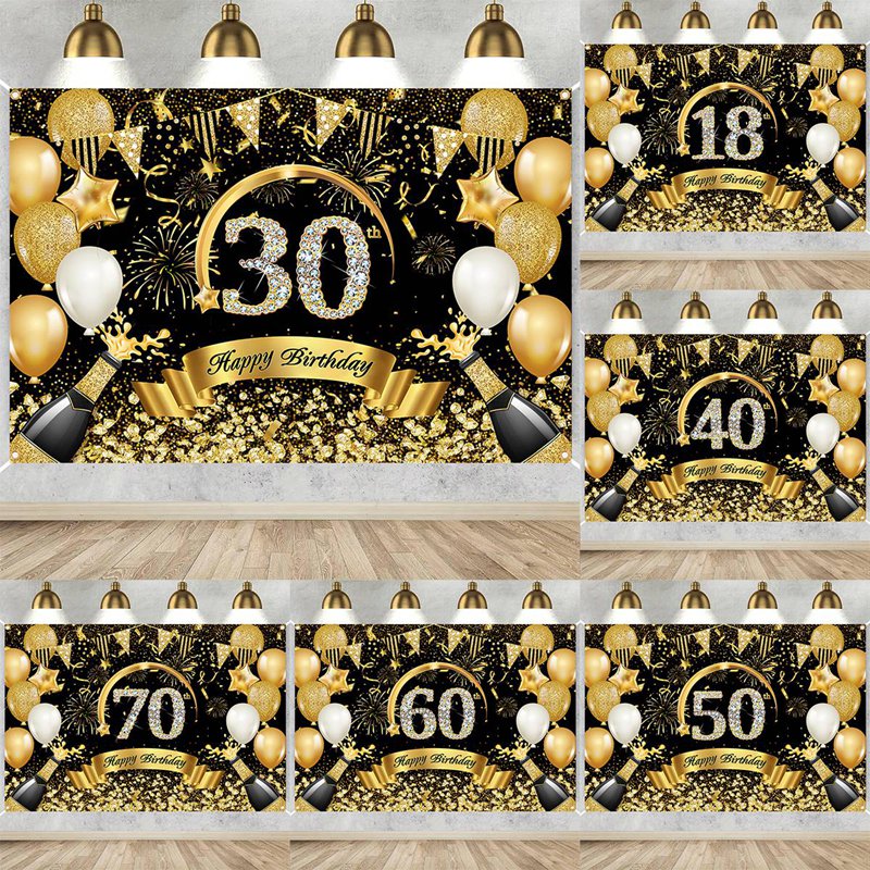 Bannières joyeux 30e 40e 50e a - Party Banner Gold avis et prix