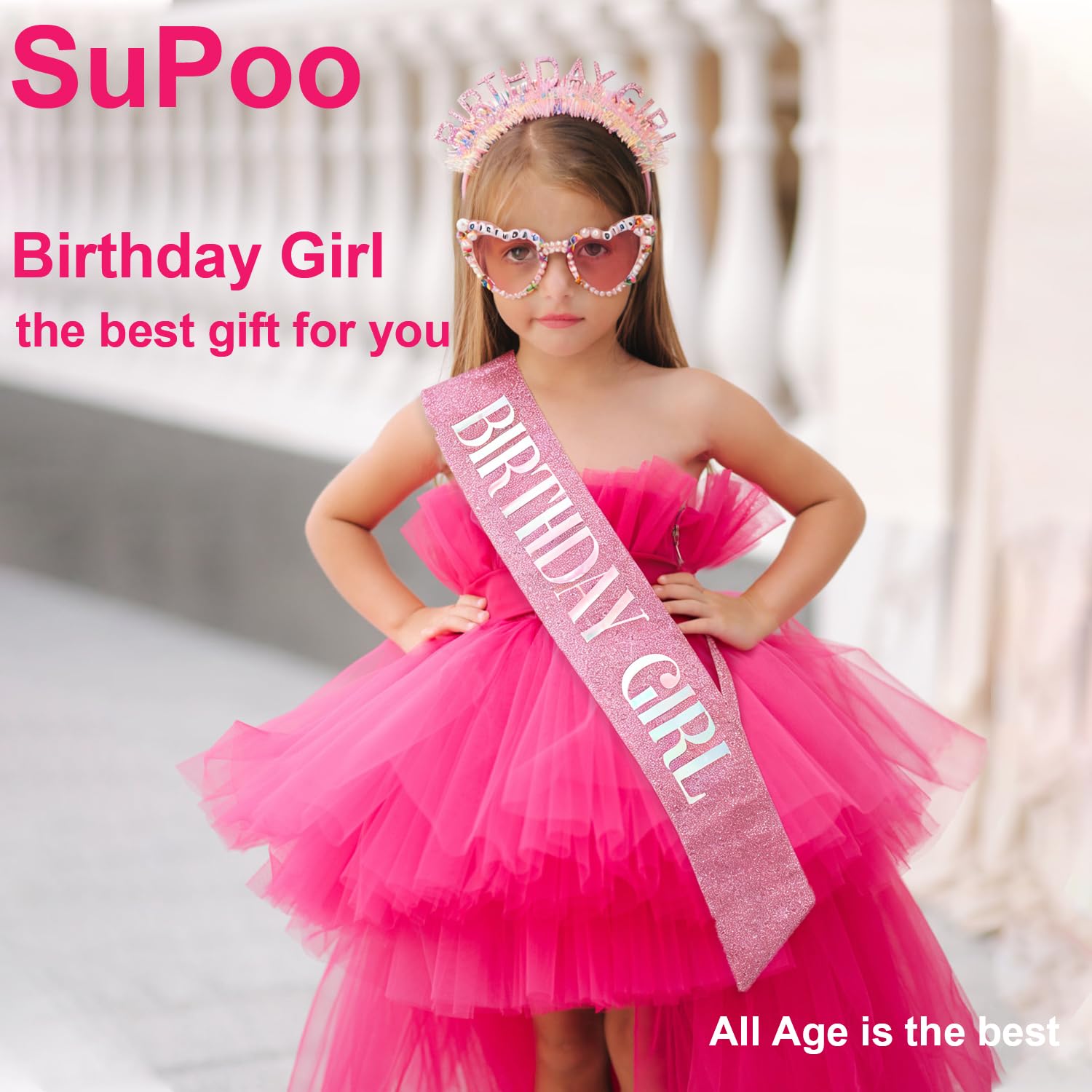 Ensemble Bandeau, Écharpe et L - Birthday Sash Glitter avis et prix