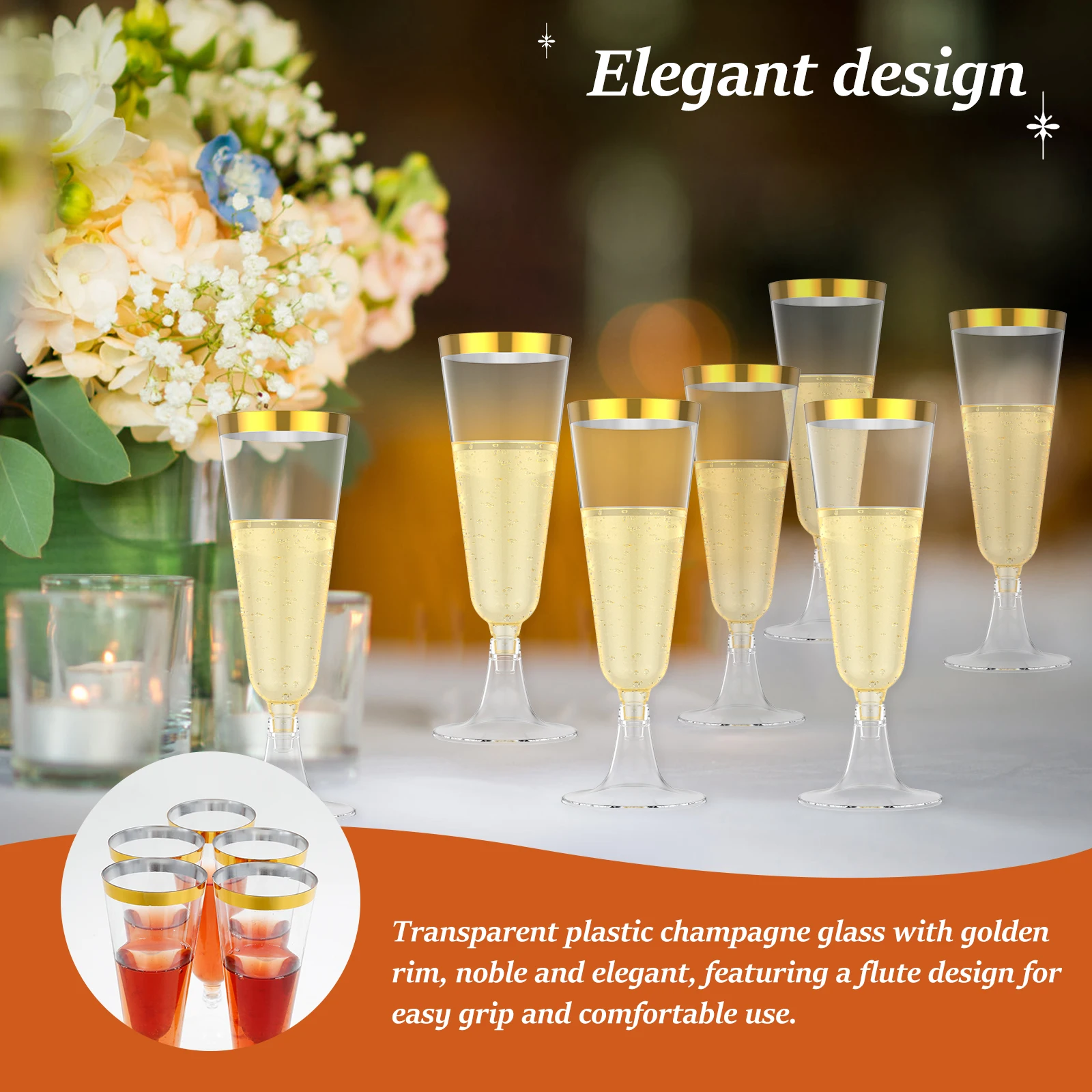 Flûtes à Champagne en plastiqu - Plastic Cup 50Pcs avis et prix
