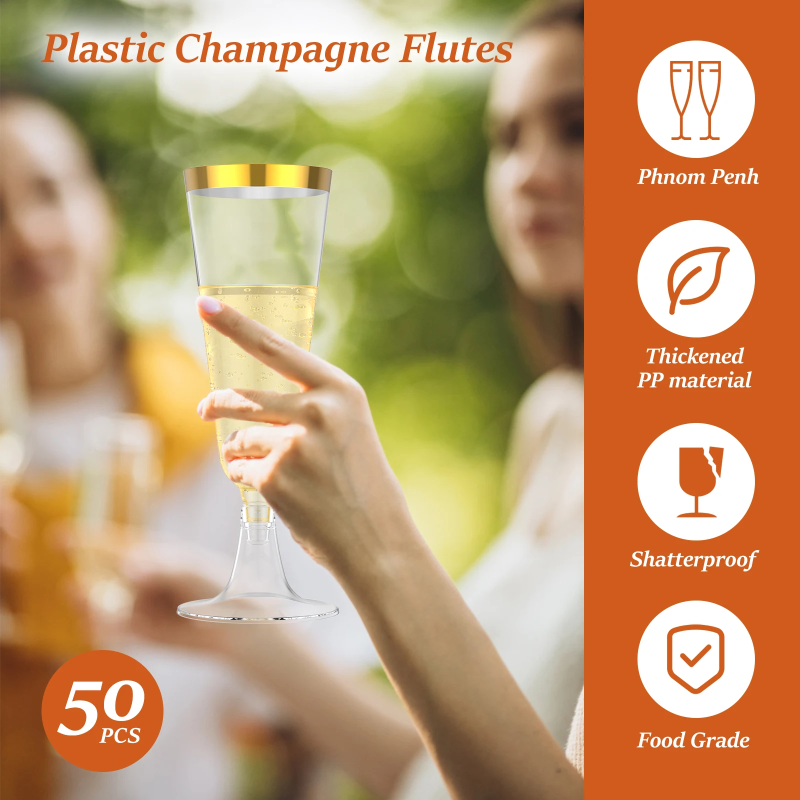 Flûtes à Champagne en plastiqu - Plastic Cup 50Pcs avis et prix
