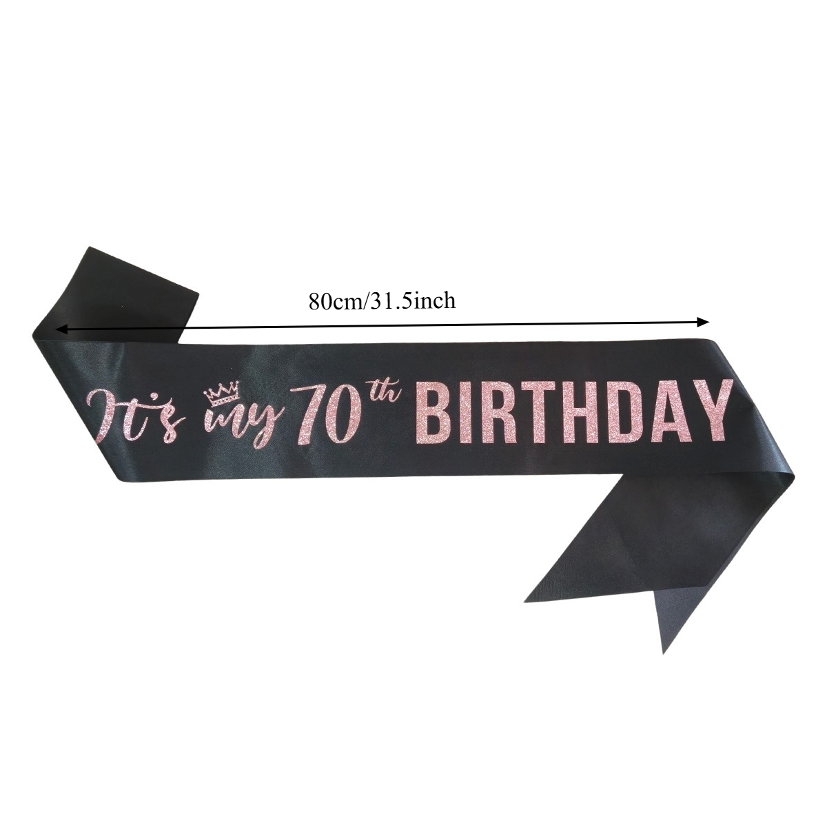 Écharpe en satin noire premium - Birthday Sash Glitter avis et prix