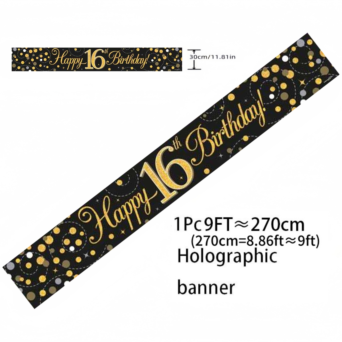 Bannière d'anniversaire hologr - Party Banner Gold avis et prix