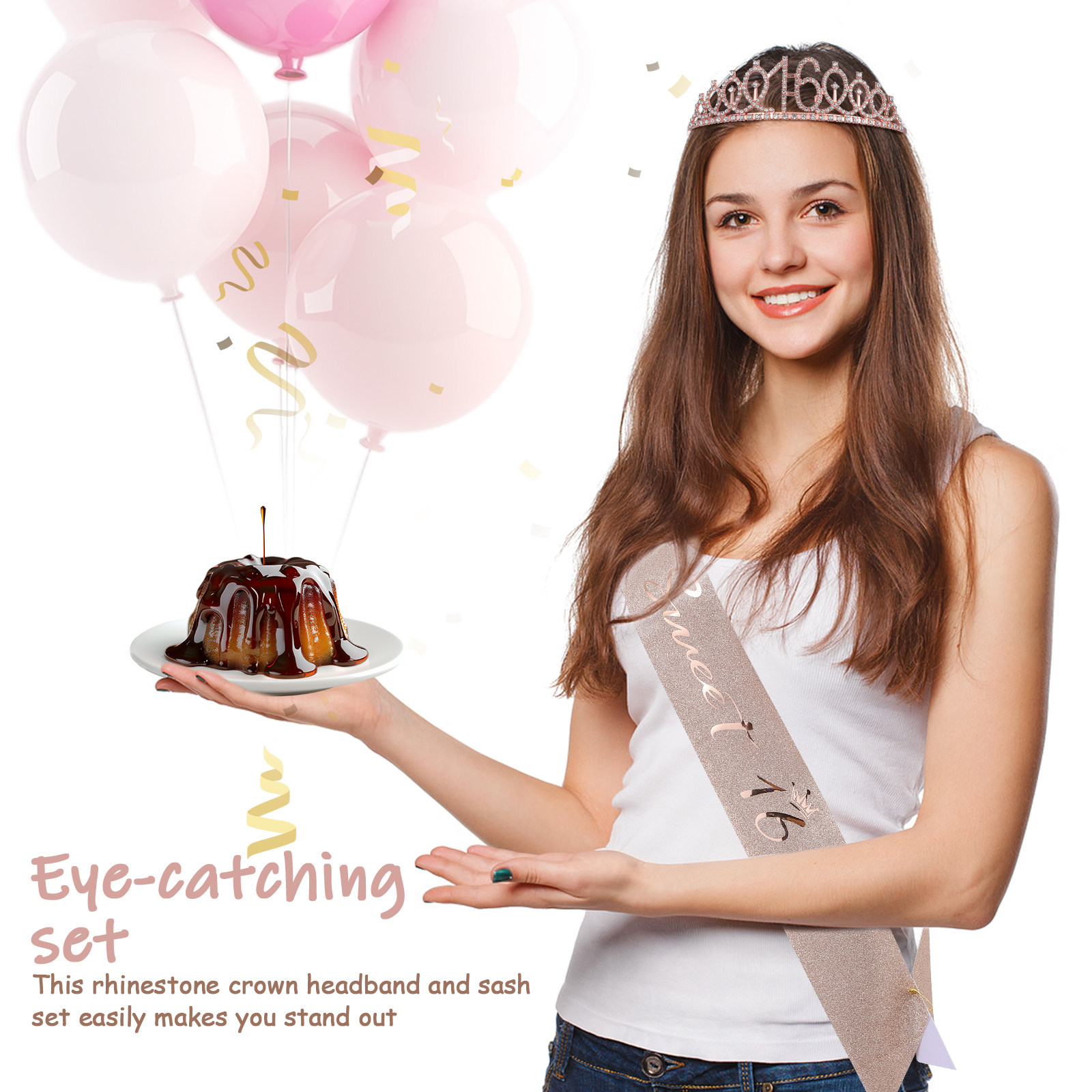 1 ensemble de diadème scintill - Birthday Sash Glitter avis et prix